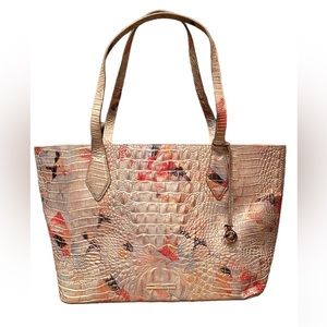Athena Brahmin Oasis Melbourne croc embossed leather tote